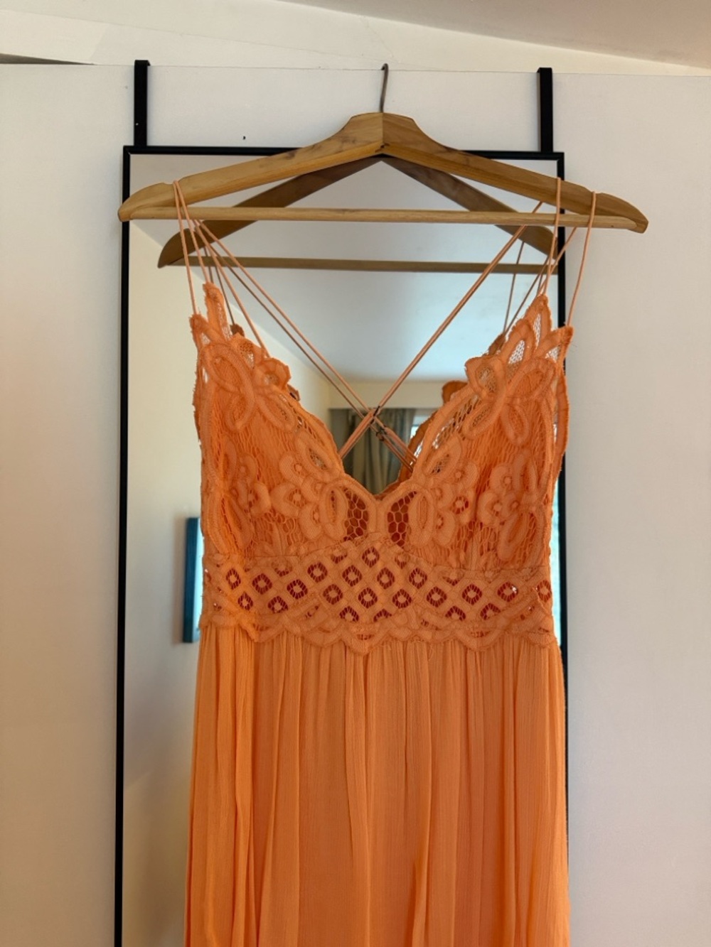 Free People Adella Maxi Dress - Peach Crochet Lace Maxi Dress